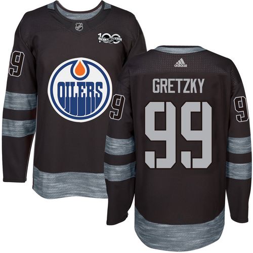 Adidas Oilers #99 Wayne Gretzky Black 1917-100th Anniversary Stitched NHL Jersey